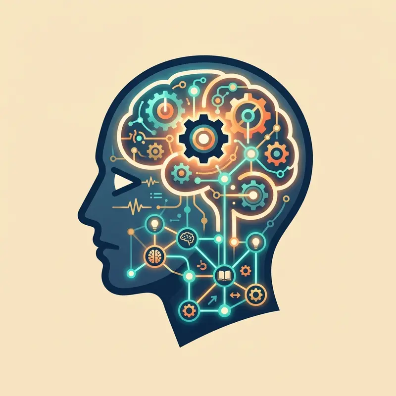 Cognitive Science Graphic of Brain Memory Connections and Learning Mechanics