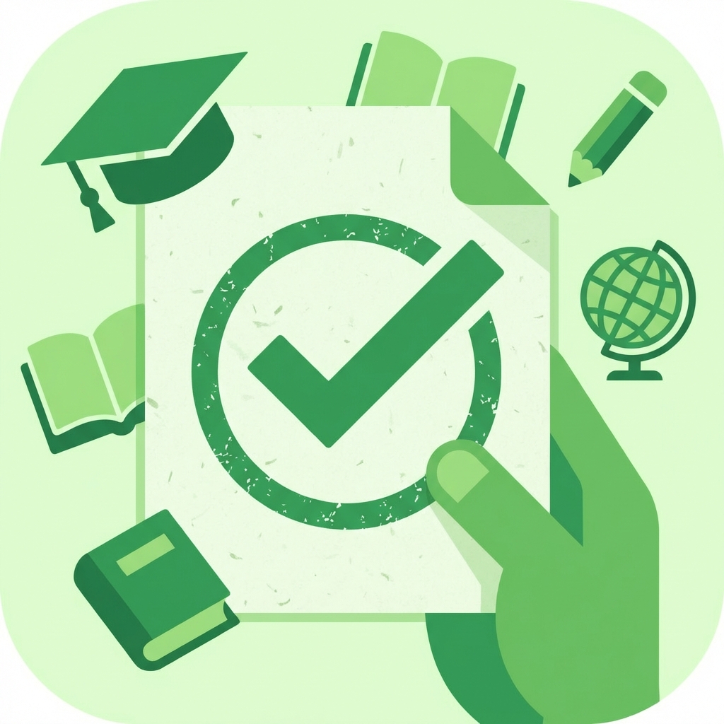 A checked paper symbolizing a passed exam