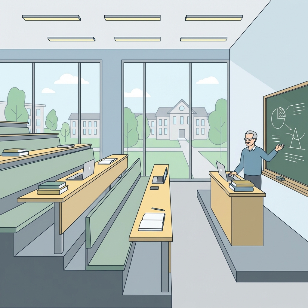 University lecture hall representing the academic semester environment