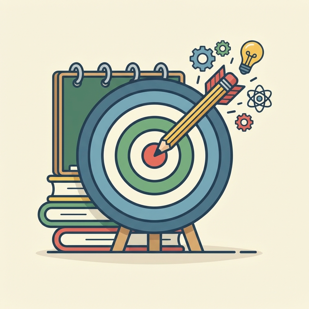 Target icon illustrating the goal of hitting the passing score